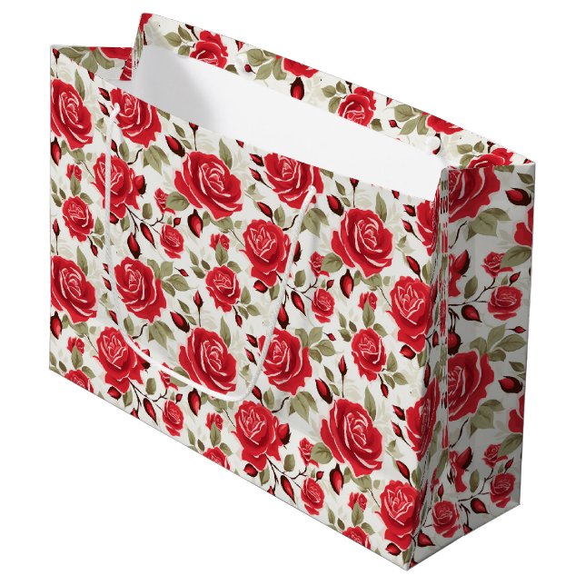 Grande Bolsa de regalo de rosas rojas (Angulo Anverso)