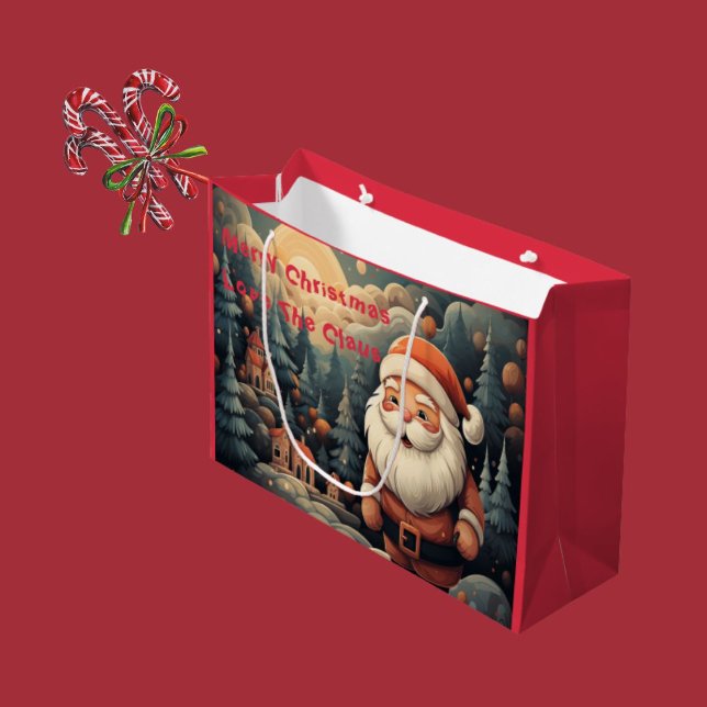 Grande Bolsa de regalo de Santa - "Feliz amor navideño, e (Subido por el creador)