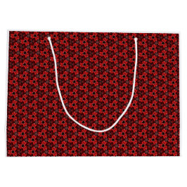 Grande Bolsa de regalo de show floral rojo y negro