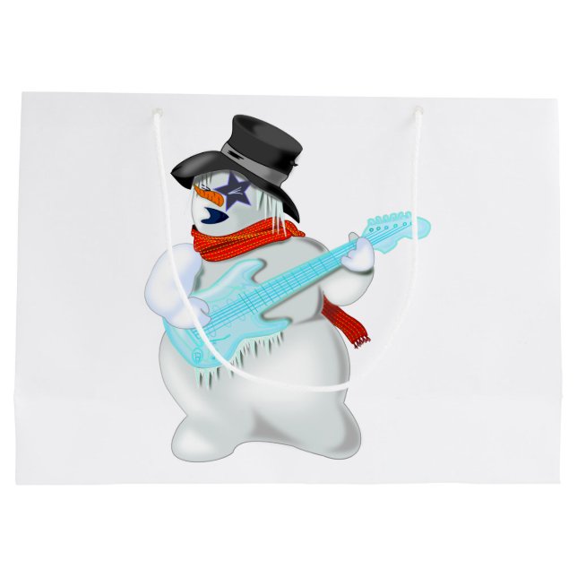 Grande Bolsa de regalo de Snowman Rock (Reverso)
