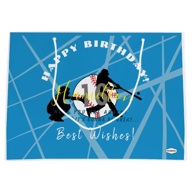 Grande Bolsa de regalo de temas de béisbol HAMbyWG (Anverso)