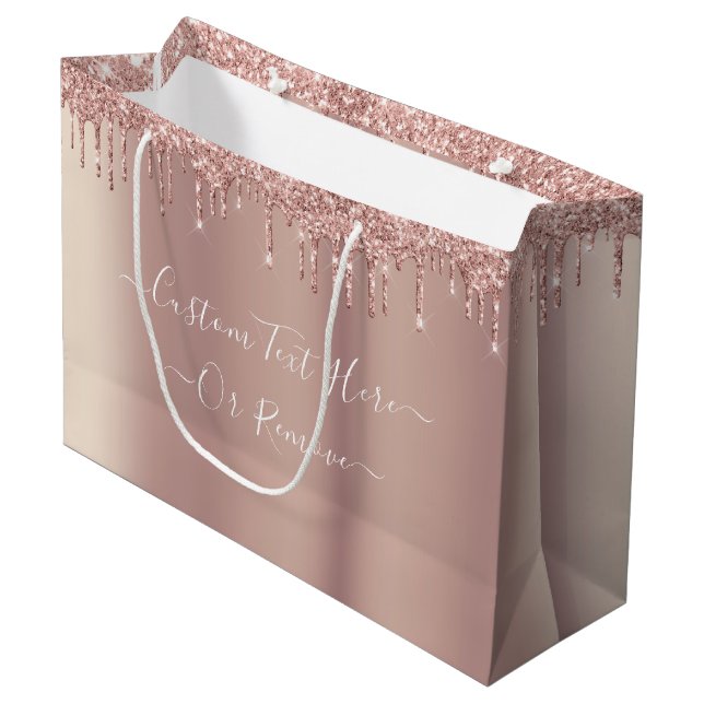 Grande Bolsa de regalo de texto para Personalizado Purpur (Angulo Anverso)