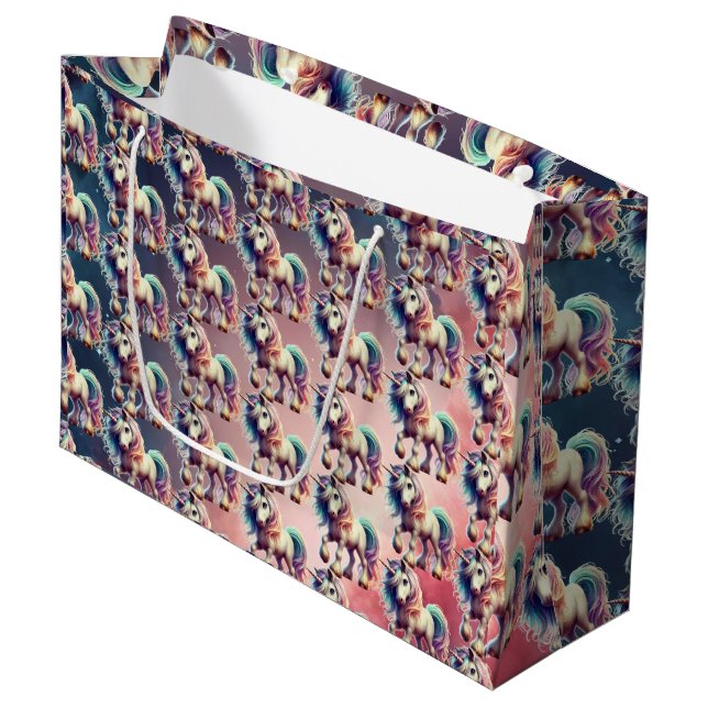 Grande Bolsa de regalo de unicornio (Angulo Anverso)