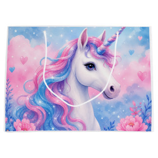 Grande Bolsa de regalo de unicornio soñador