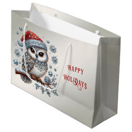 Grande Bolsa de regalo de vacaciones para navidades Owl