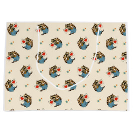 Grande Bolsa de regalo de VINTAGE RACOON AND HEARTS