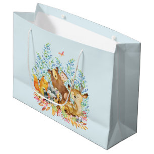 Grande Bolsa de regalo de Woodland Animals Baby Shower