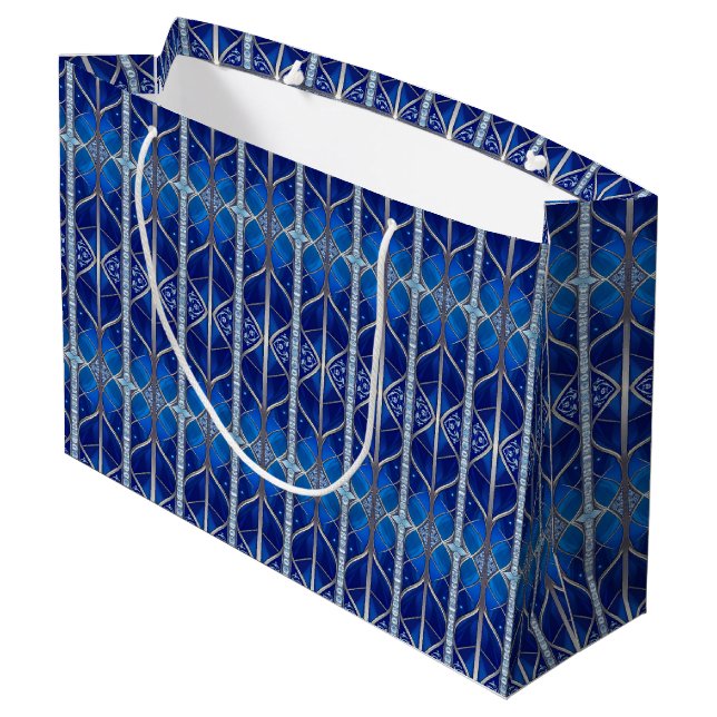 Grande Bolsa de regalo decorativa azul (Angulo reverso)