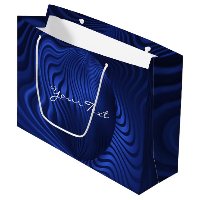 Grande Bolsa de regalo decorativa azul marino (Angulo Anverso)
