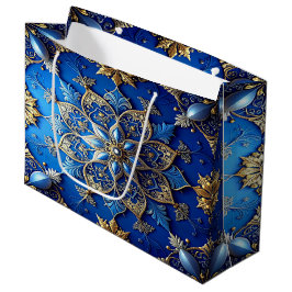 Grande Bolsa de regalo decorativa azul para fiestas