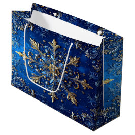 Grande Bolsa de regalo decorativa azul para fiestas