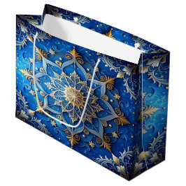 Grande Bolsa de regalo decorativa azul para fiestas