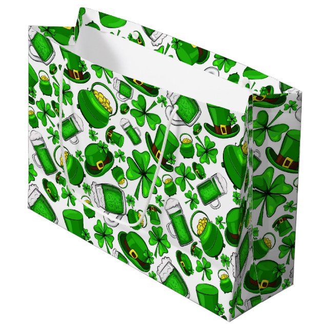 Grande Bolsa de regalo del Día de San Patricio (Angulo Anverso)
