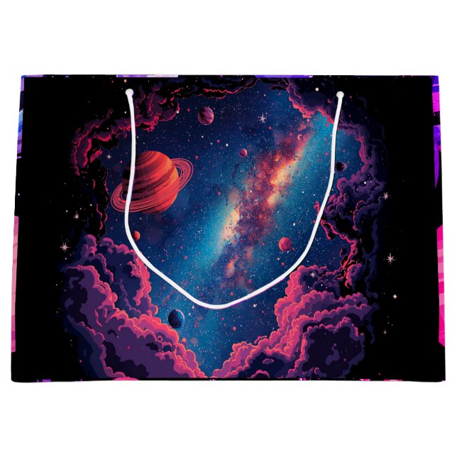 Grande Bolsa de regalo del espacio exterior Estrellas de  (Anverso)