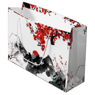 Grande Bolsa de regalo del paisaje japonés