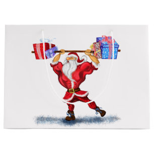 Grande Bolsa de regalo divertida de Navidad con Papá Noel
