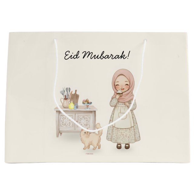 Grande Bolsa de regalo Eid Mubarak  (Anverso)