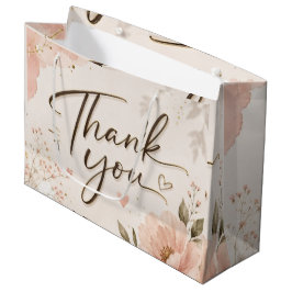 Grande Bolsa de regalo elegante de flores rosadas de agra