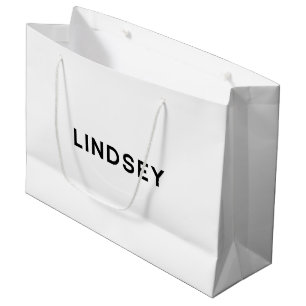 Grande Bolsa de regalo elegante de Lindsey en blanco y ne