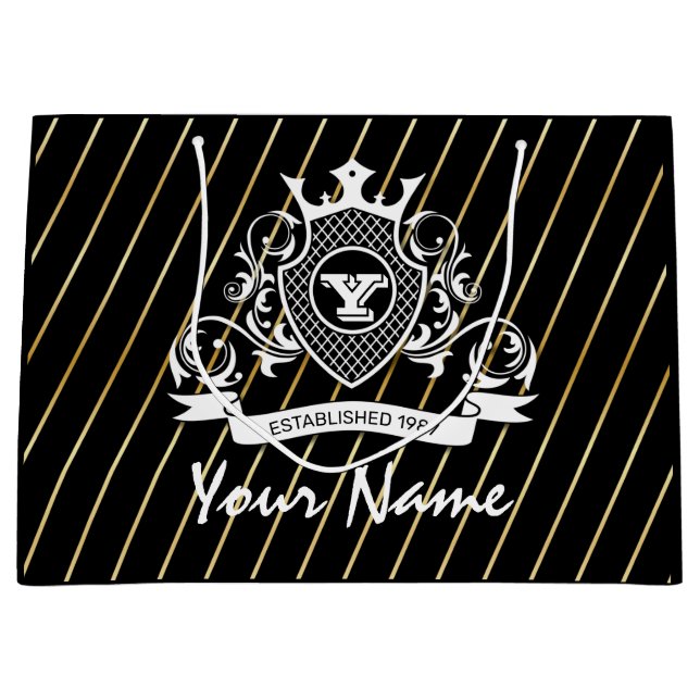 Grande Bolsa de regalo elegante de Monagram blanco (Anverso)