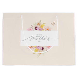 Grande Bolsa de regalo elegante floral para el Día de la 