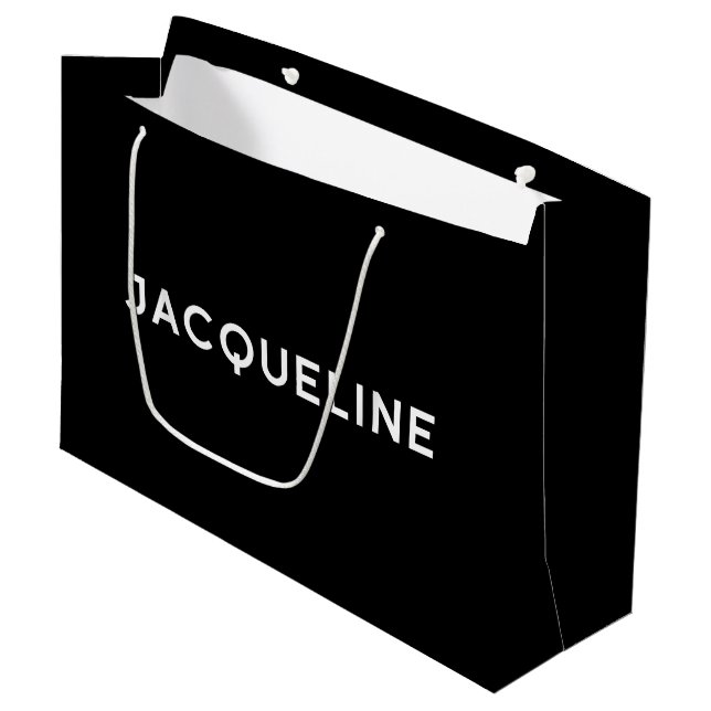 Grande Bolsa de regalo elegante Jacqueline en blanco y ne (Angulo Anverso)