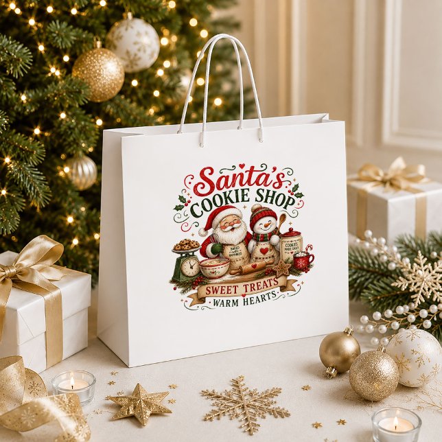 Grande Bolsa de regalo estilo navideño rústico rojo verde (Rustic Christmas Red Green Holiday Gift Bag Style

)