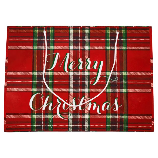 Grande Bolsa de Regalo Estilo Tartán  (Anverso)
