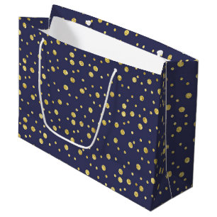 Grande Bolsa de regalo Fiesta elegante con puntos de oro