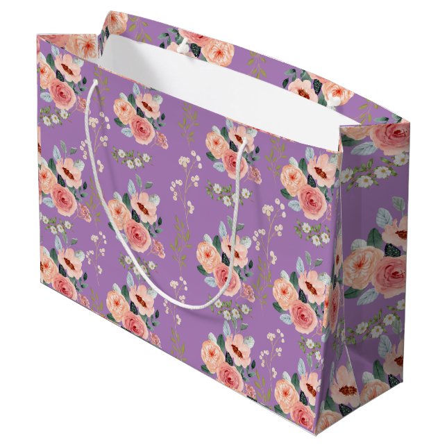 Grande Bolsa de regalo floral (Angulo reverso)