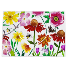 Grande Bolsa de Regalo Floral de Acuarela Pradera Encanta