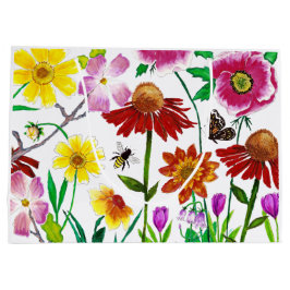 Grande Bolsa de Regalo Floral de Acuarela Pradera Encanta