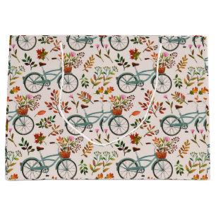 Grande Bolsa de regalo floral de bicicleta de época Oto