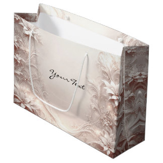 Grande Bolsa de regalo floral de marfil blanco