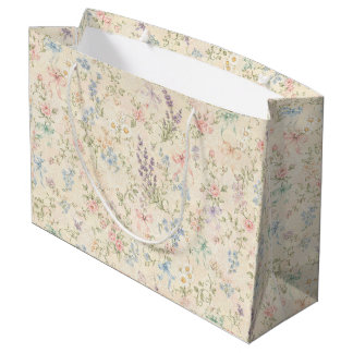 Grande Bolsa de regalo floral pastel Grandmillennial gran