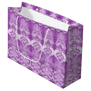 Grande Bolsa de regalo Flores Púrpuras Florecen