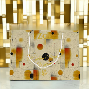 Grande Bolsa de Regalo Geométrica Abstracta con Toque Dor