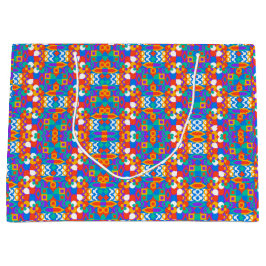 Grande Bolsa de regalo geométrica colorida con patrones v