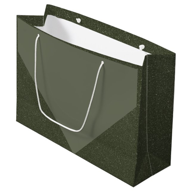 Grande Bolsa de regalo geométrica moderna de Moss Green (Angulo Anverso)