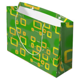 Grande Bolsa de regalo geométrica verde para dibujos anim