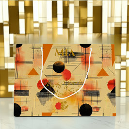 Grande Bolsa de Regalo Geométrico Contemporáneo Peach & B