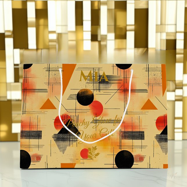 Grande Bolsa de Regalo Geométrico Contemporáneo Peach & B (Subido por el creador)