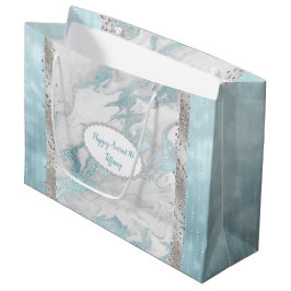 Grande Bolsa de regalo Glam Robins Huevo azul y plata