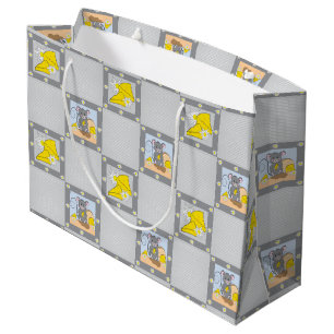 Grande Bolsa de regalo gris amarillo de queso y ratón Bab