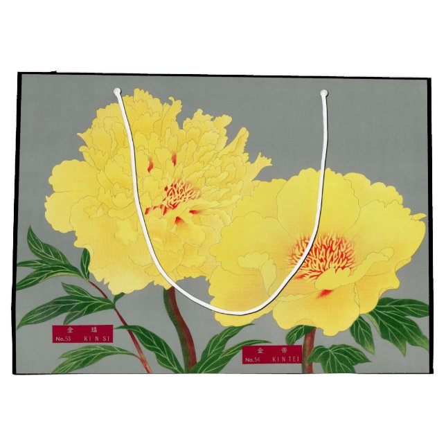 GRANDE BOLSA DE REGALO GRIS Y AMARILLO DE CHINA (Reverso)