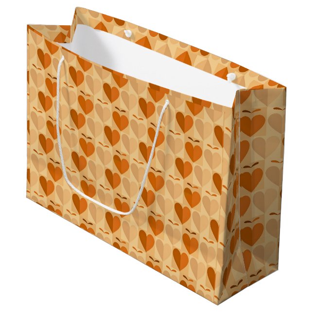 Grande Bolsa de regalo Groovy 70s Hearts (Angulo Anverso)