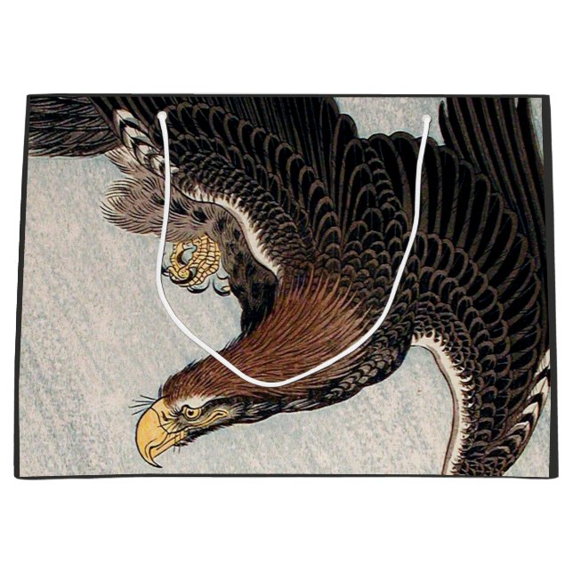 GRANDE BOLSA DE REGALO HAWK JAPONÉS Y AMAPOLAS (Anverso)