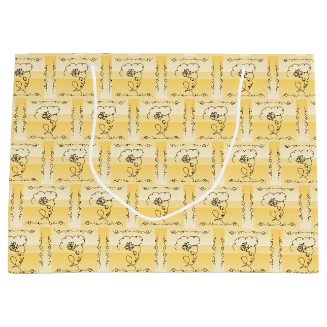 Grande Bolsa de Regalo Horizontal Flowing Beauty Goldenro (Anverso)