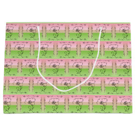 Grande Bolsa de Regalo Horizontal Peonía de Belleza Fluye