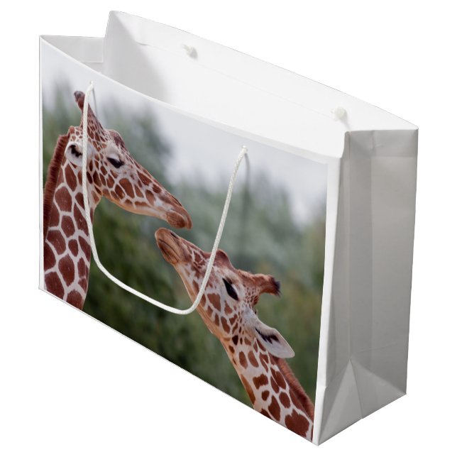 Grande Bolsa de regalo jirafas enamoradas (Angulo Anverso)